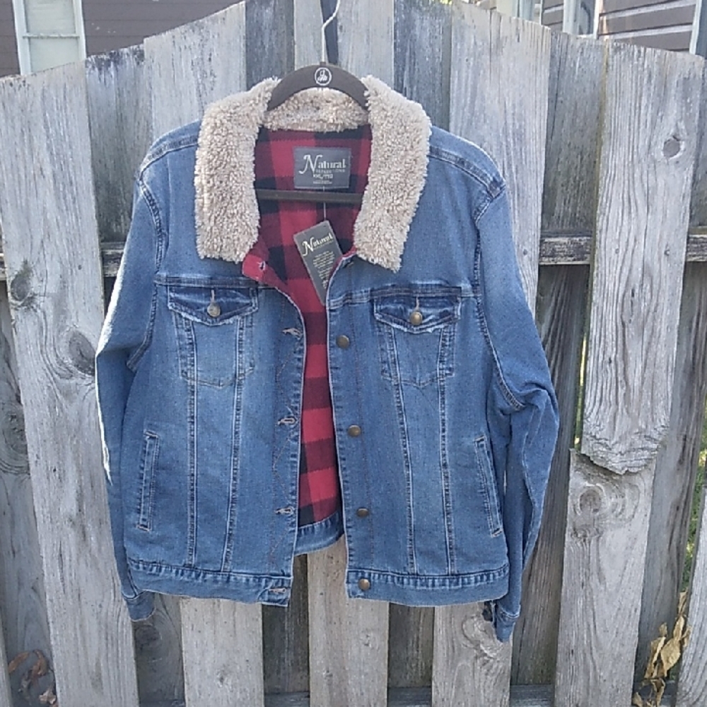 Natural Reflections Blue Denim Jacket with Sherpa Collar